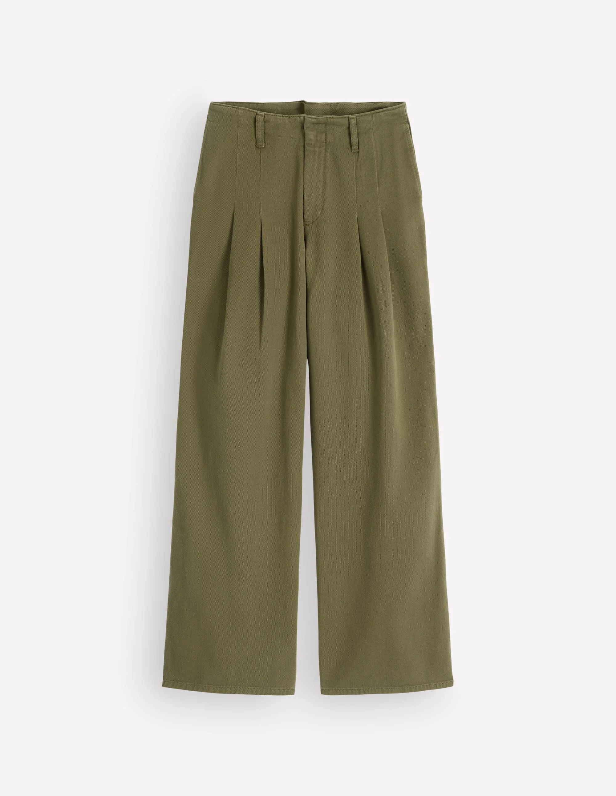 Mayfair Pleat Detail Pants-Woodland Green - 1