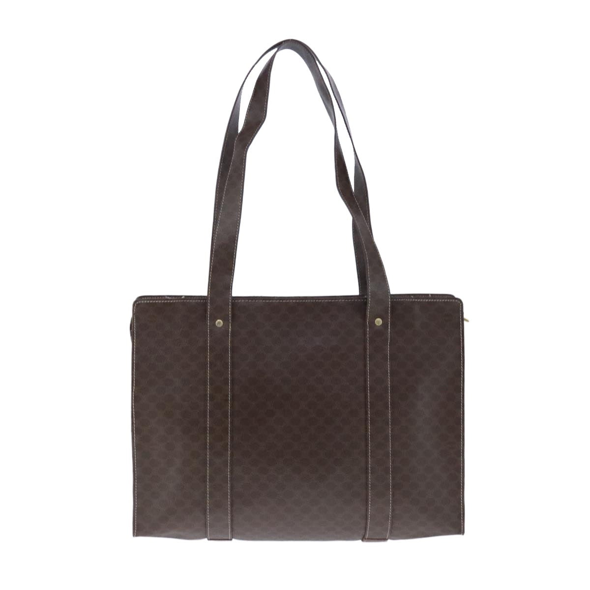 CELINE Macadam Canvas Shoulder Bag Pvc Leather Brown - 3