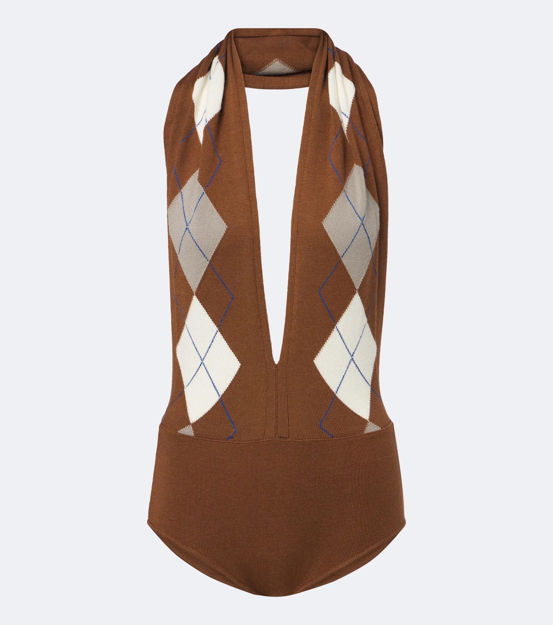 Argyle virgin wool bodysuit - 1
