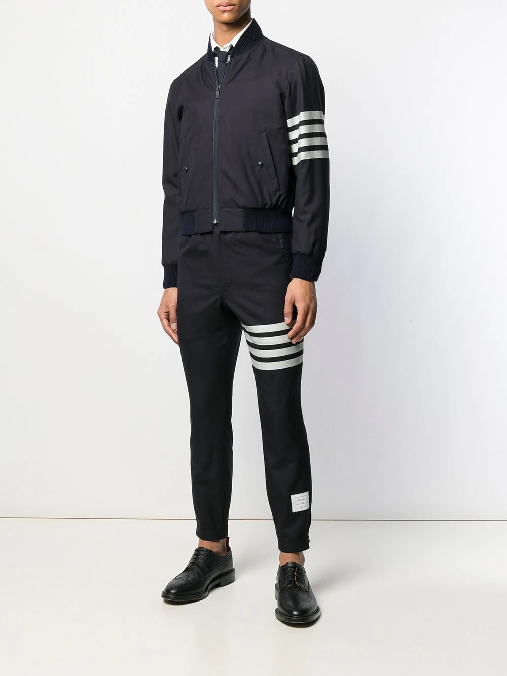plain weave suiting track pants - 2