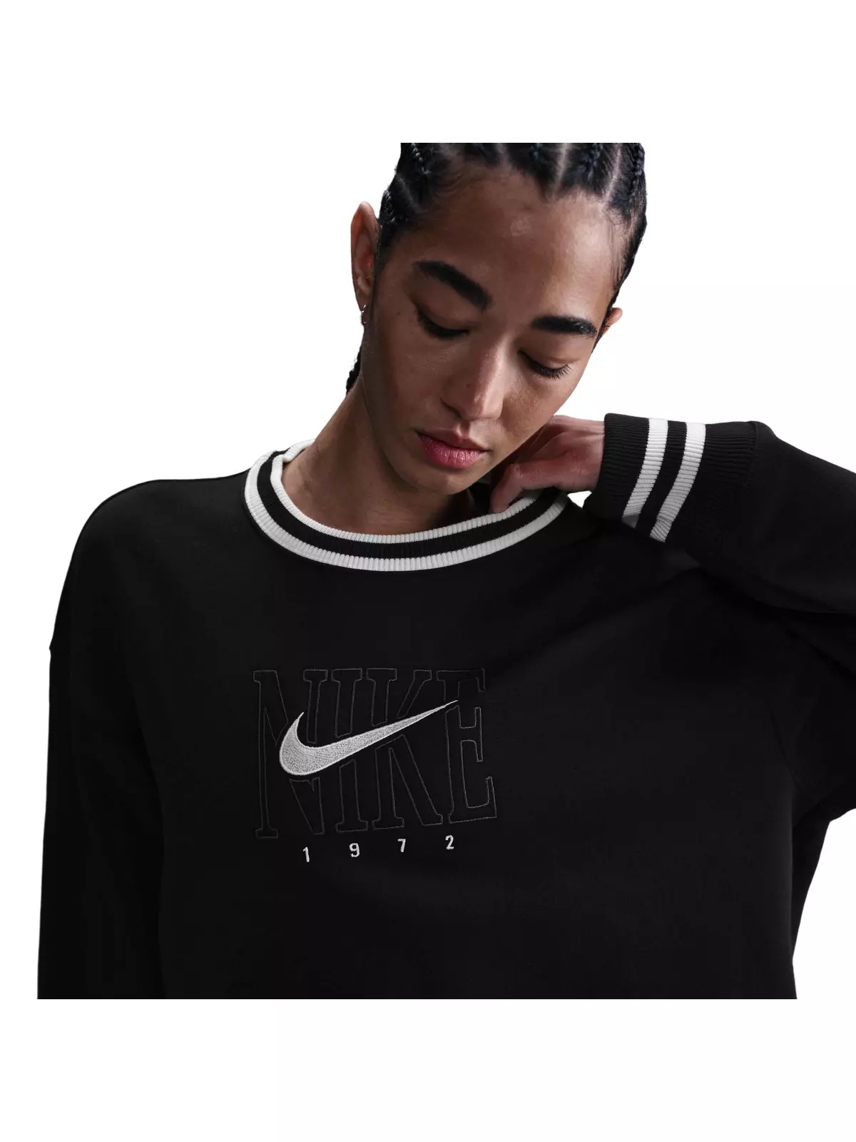 Women's Sportswear Phoenix Fleece Oversized Graphic Crew-Neck Sweatshirt-Black - 3