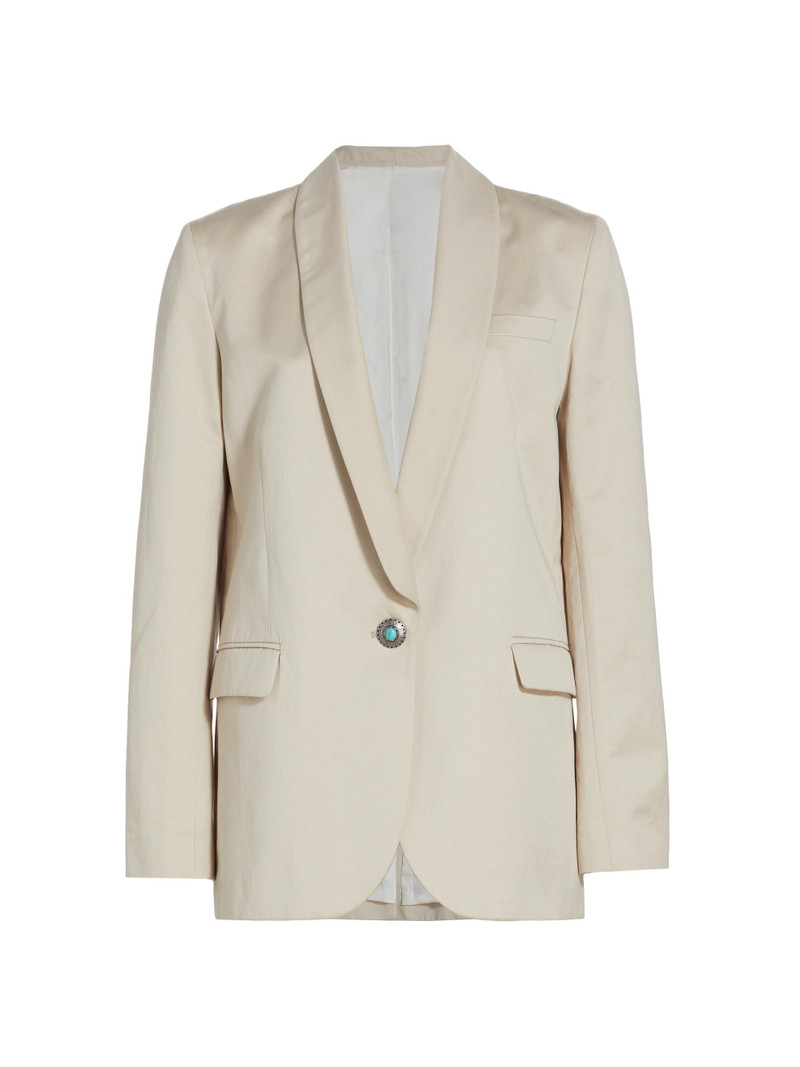 Women's Blaire Relaxed Cotton Blazer - Camel 1