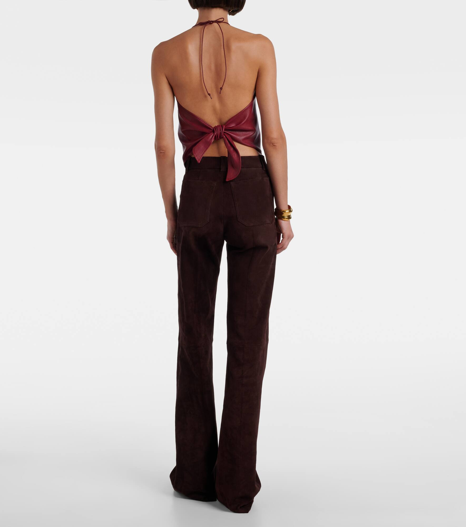 Rosie open-back leather top - 3