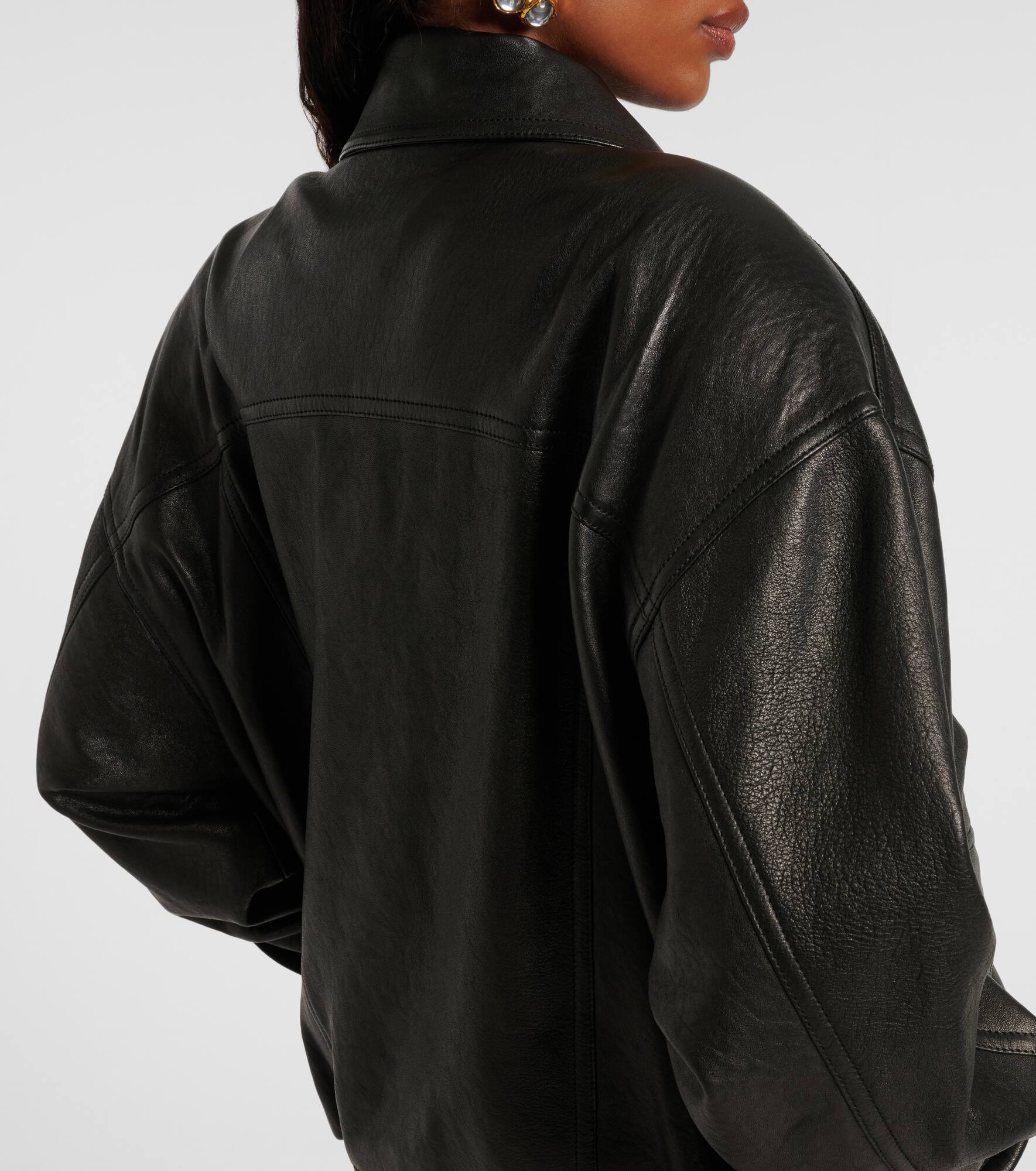 Oversized leather jacket - 6