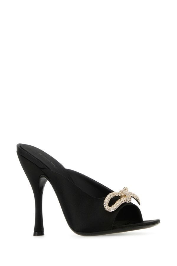 サンダル・ミュール SALVATORE FERRAGAMO Black Satin Mules FERRAGAMO Salvatore Ferragamo Woman Black Satin Mules