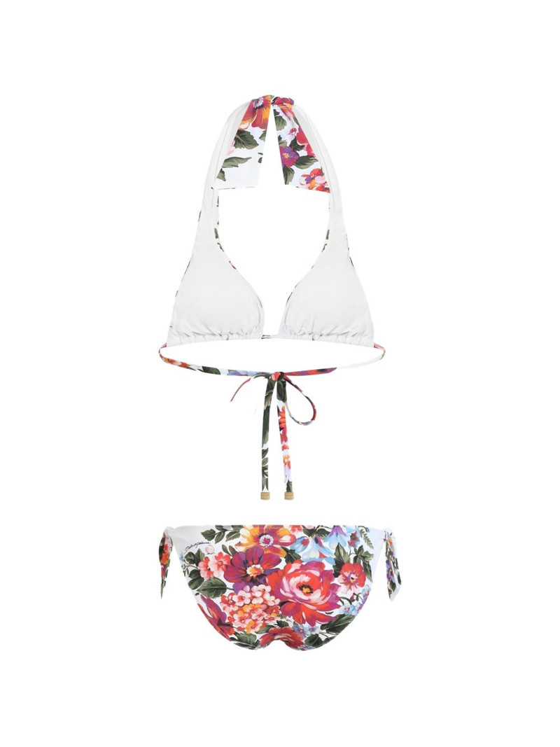 Dolce & Gabbana flower bouquet-print padded triangle bikini outlook