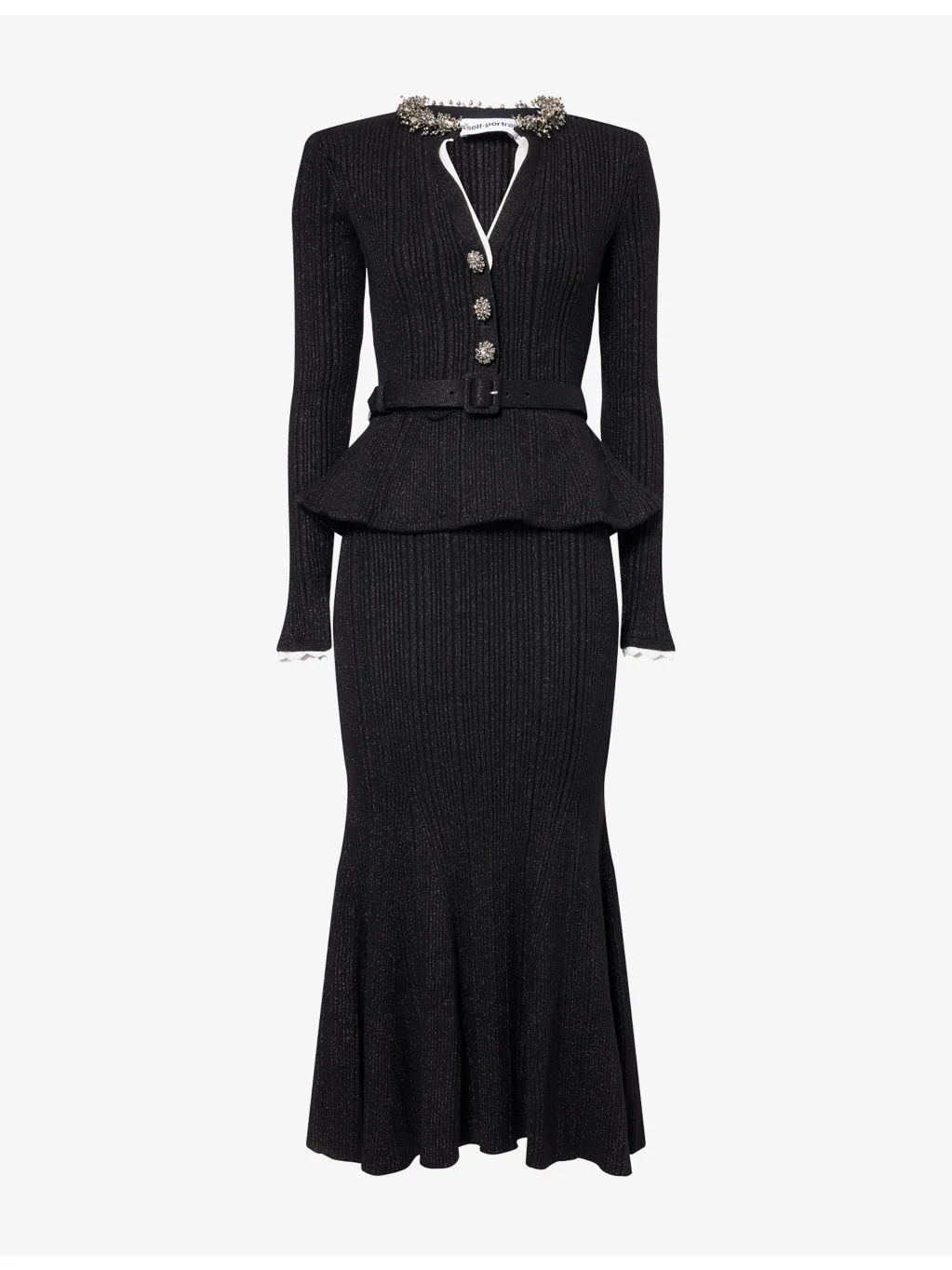 Peplum Lurex Knitted Maxi Dress - 1