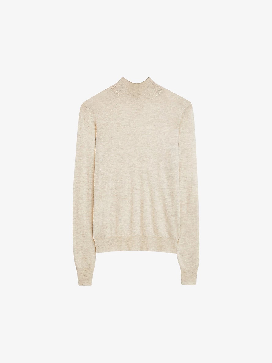 High-neck long-sleeved cashmere jumper - 1