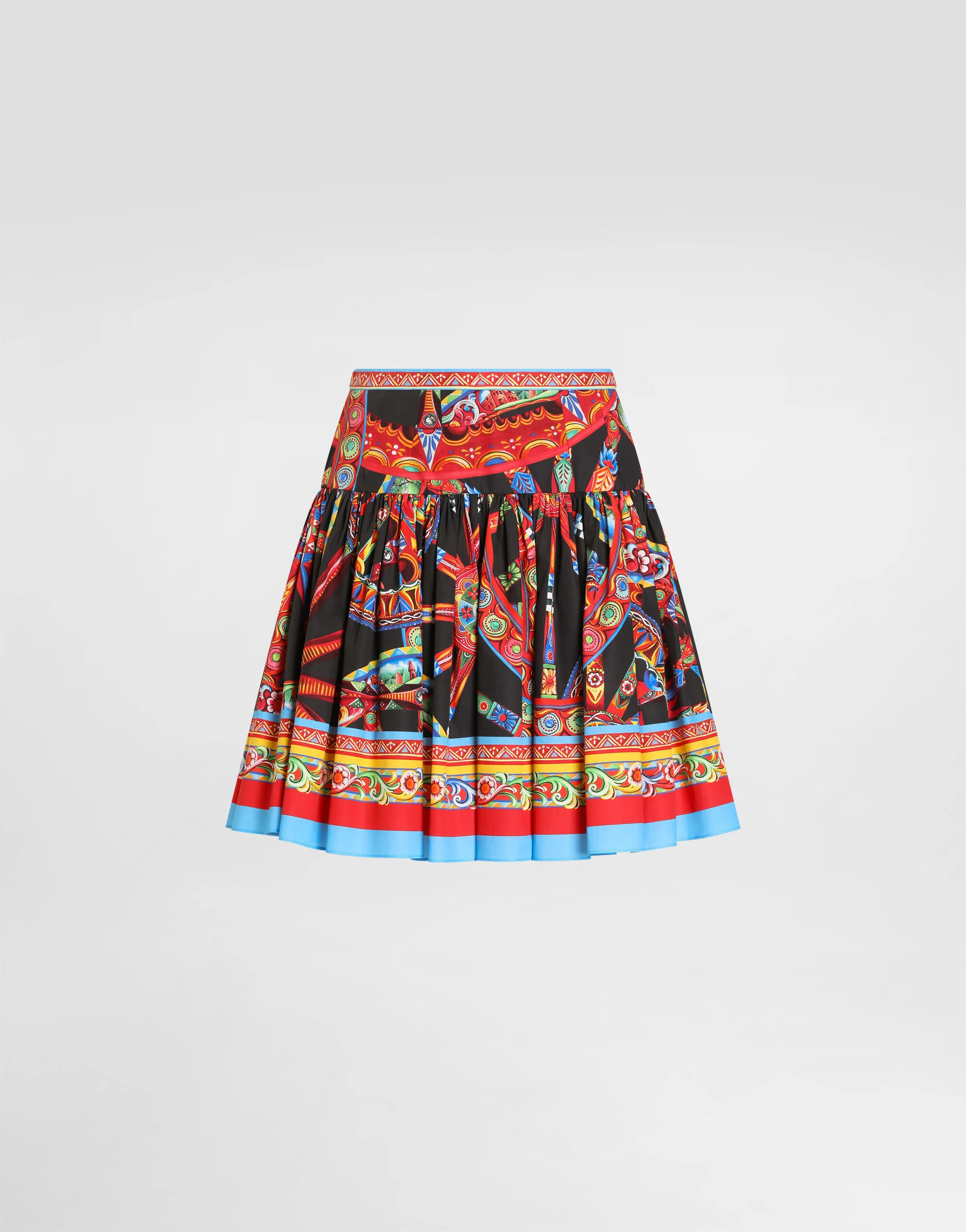 Carretto-print poplin miniskirt - 1