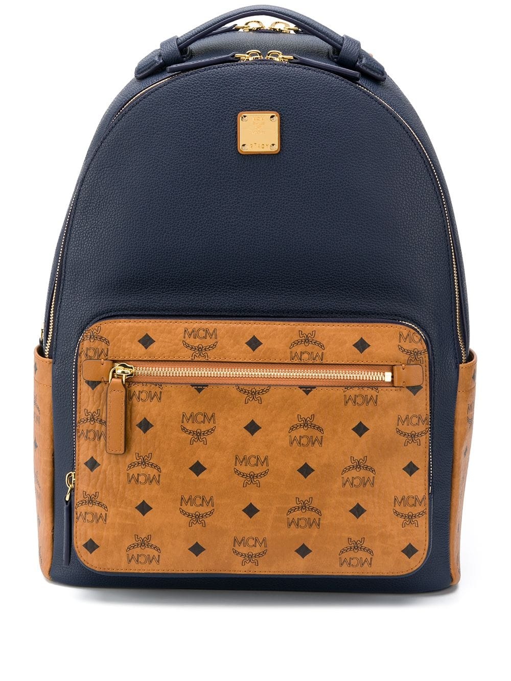 panelled logo-print backpack - 1