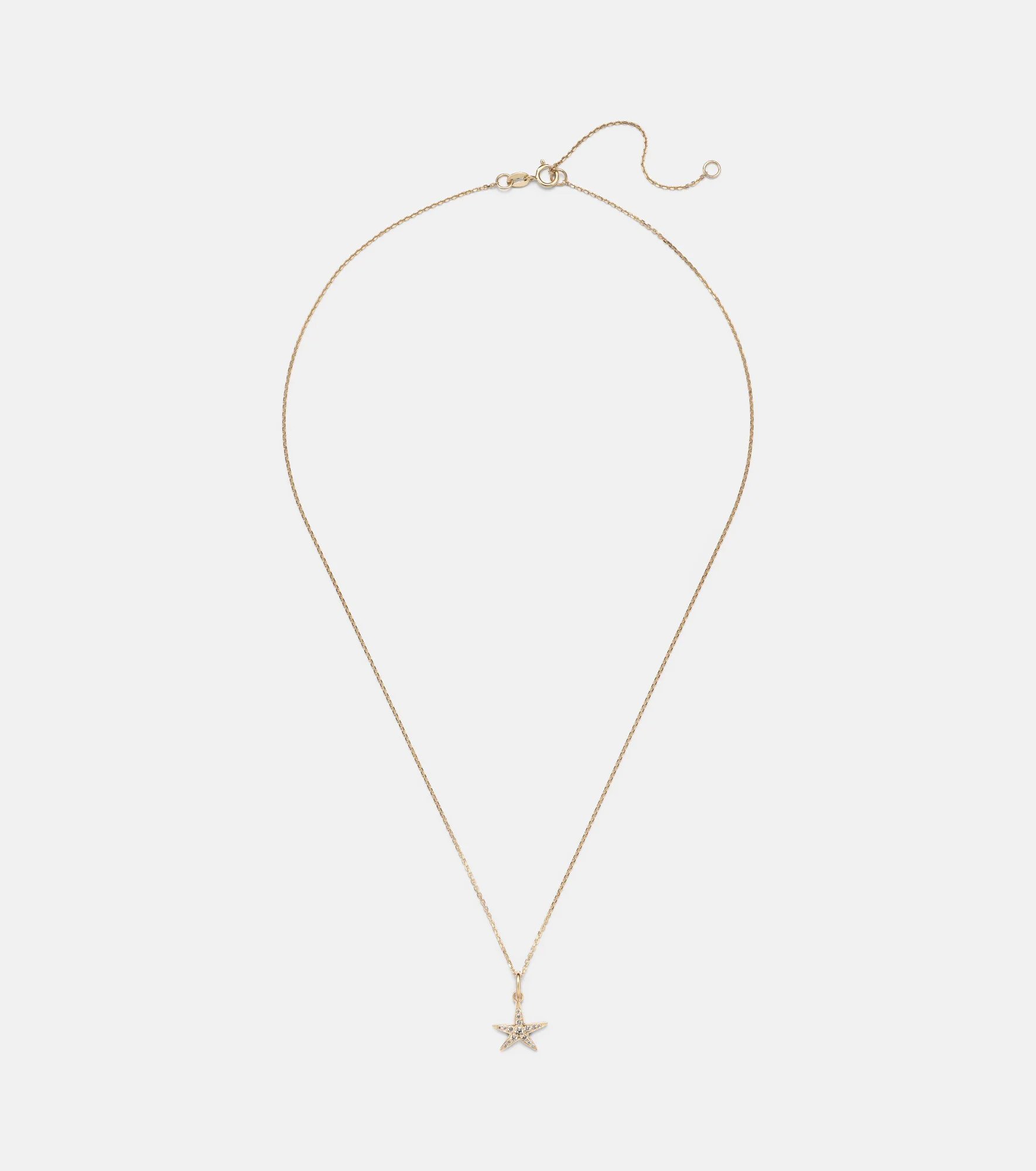 Lucky Starfish 14kt gold pendant necklace with diamonds - 1
