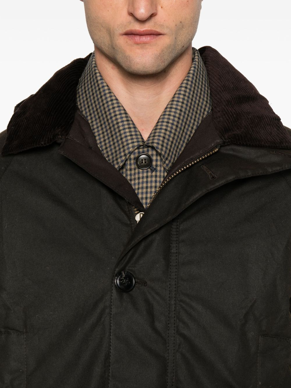 corduroy-collar coat - 5