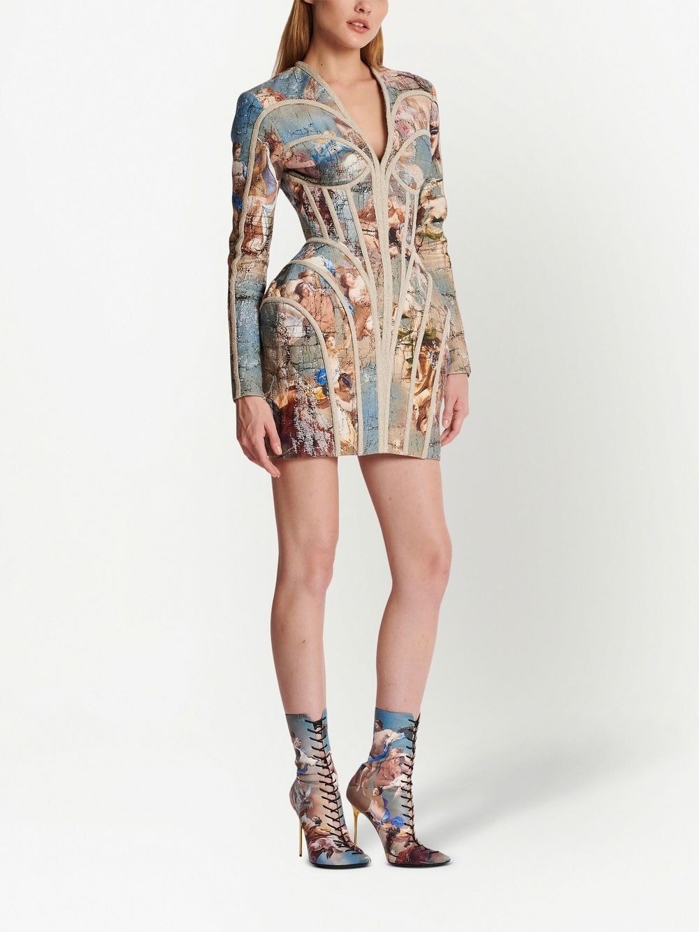 abstract printed linen dress - 2