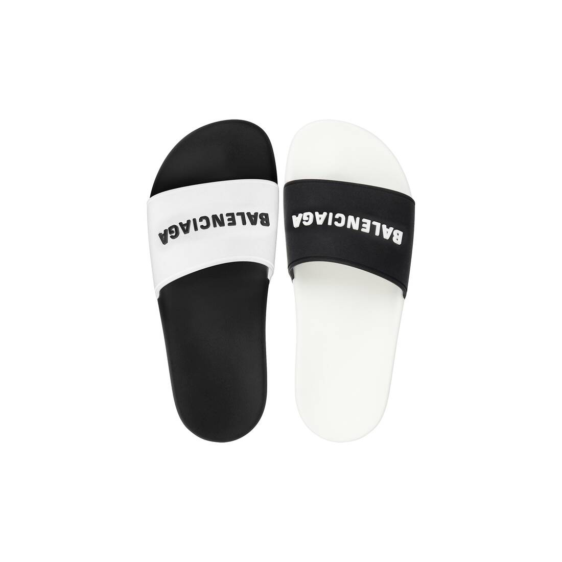 Men's Pool Slide Sandal in White/black - 4