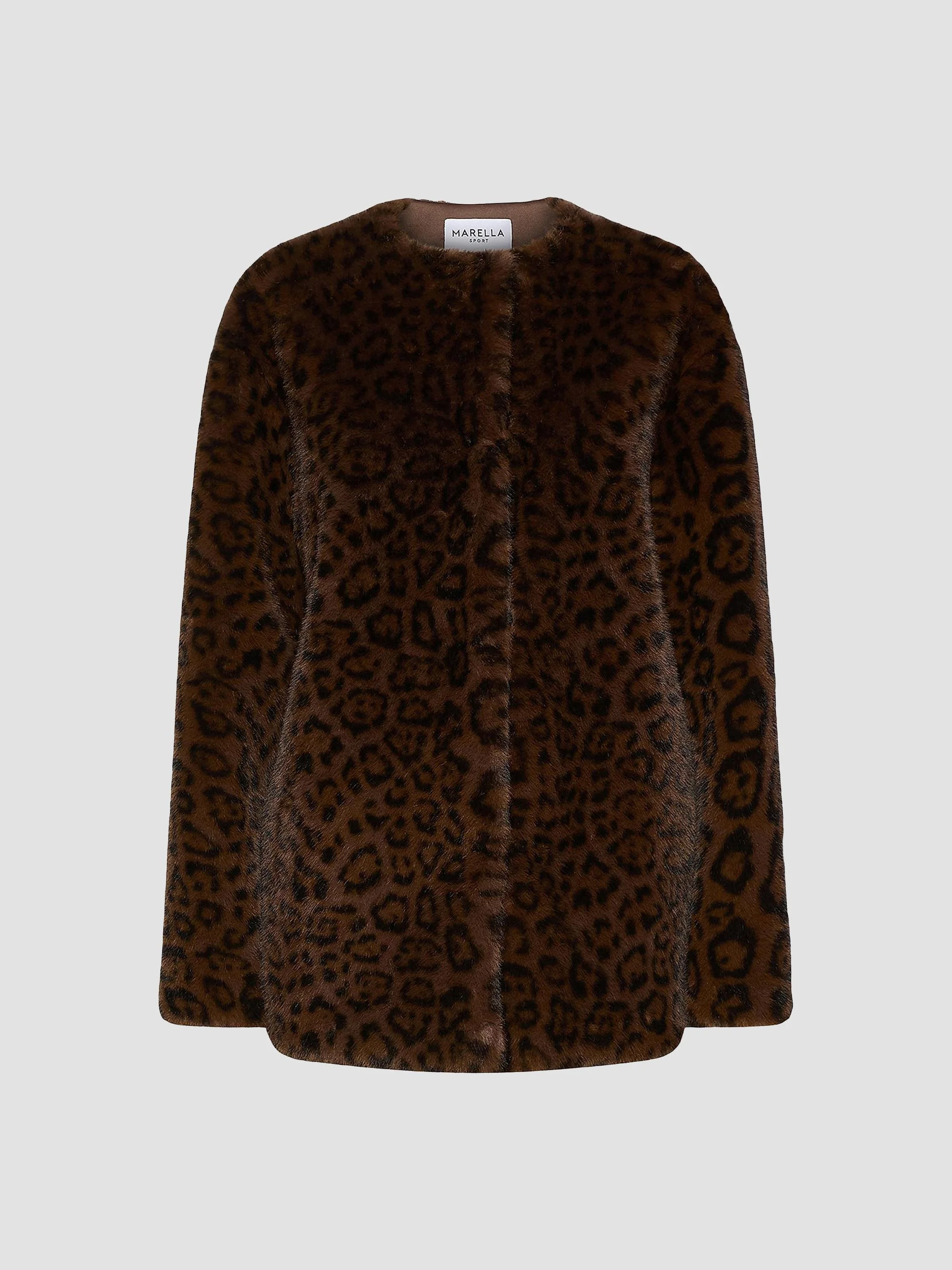 Women's Animal Print Coat - Cocoa - 1