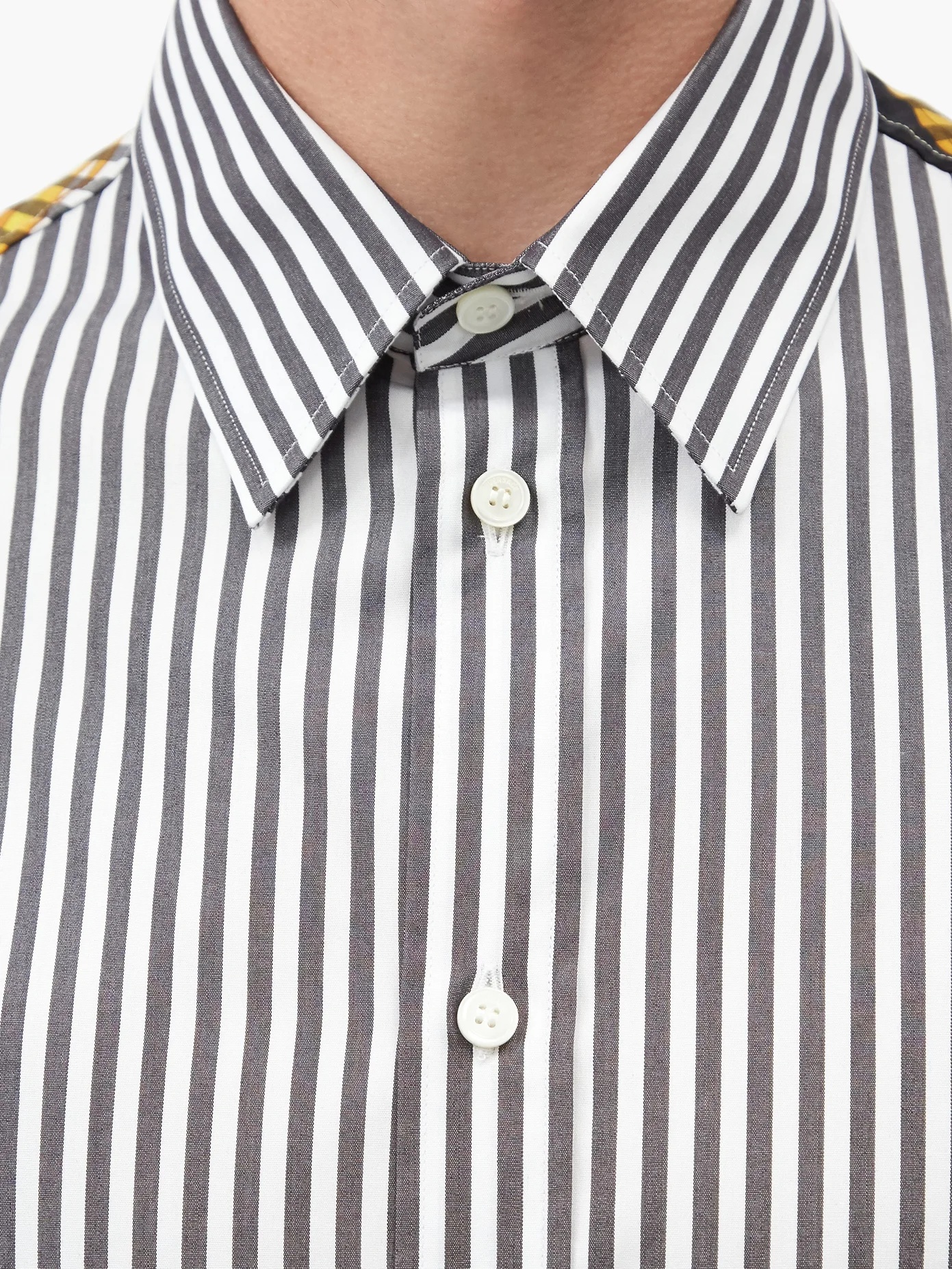 Baroque-print striped cotton-poplin shirt - 4