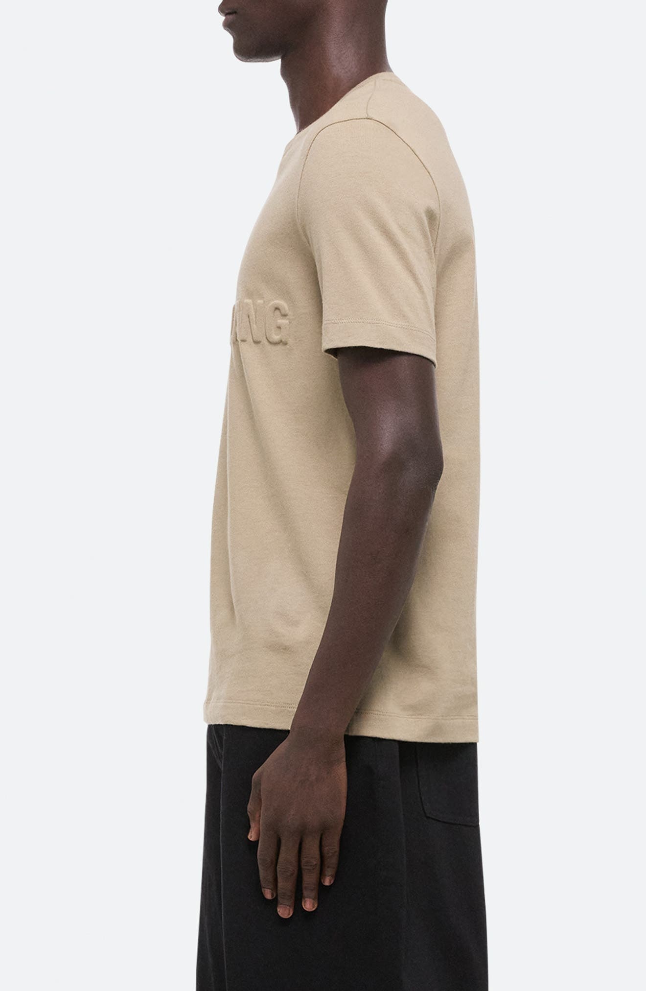Helmut Lang Embossed Logo T-Shirt in Khaki - 3