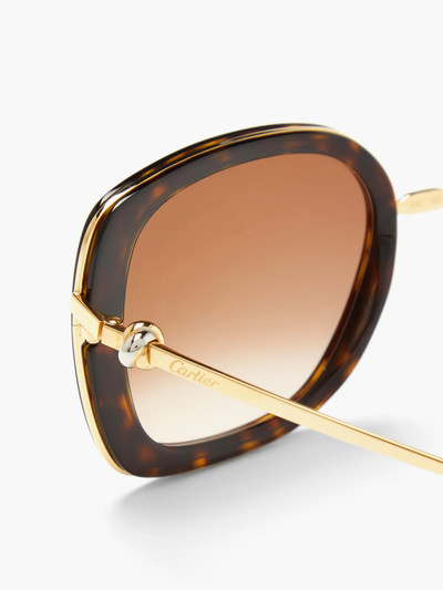 Cartier Trinity square tortoiseshell-acetate sunglasses outlook