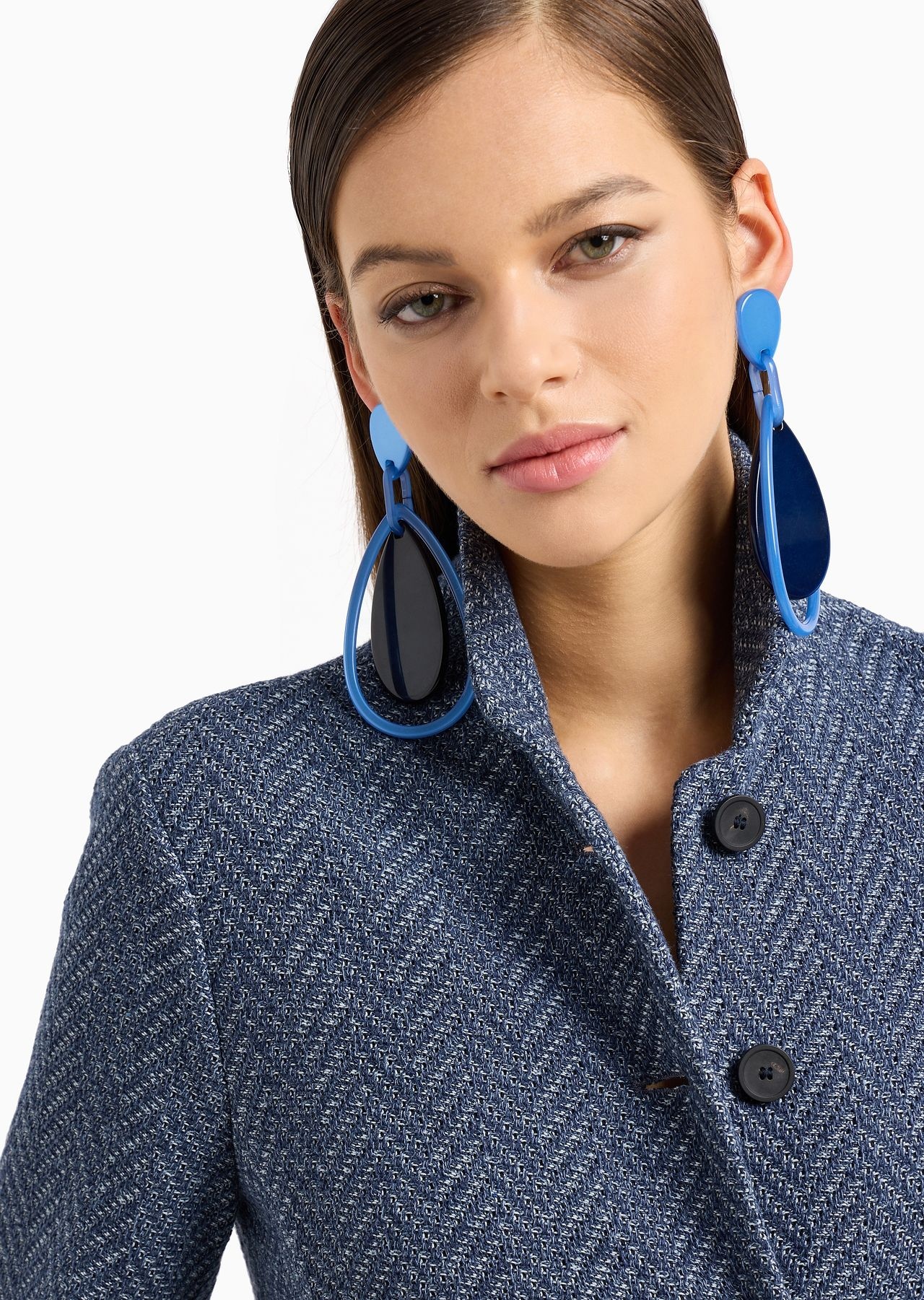 Single-breasted jacket in chevron jacquard - 5