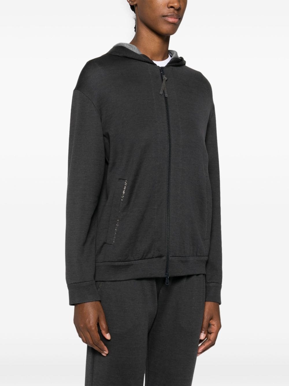 mÃ©lange zip-up hoodie - 3