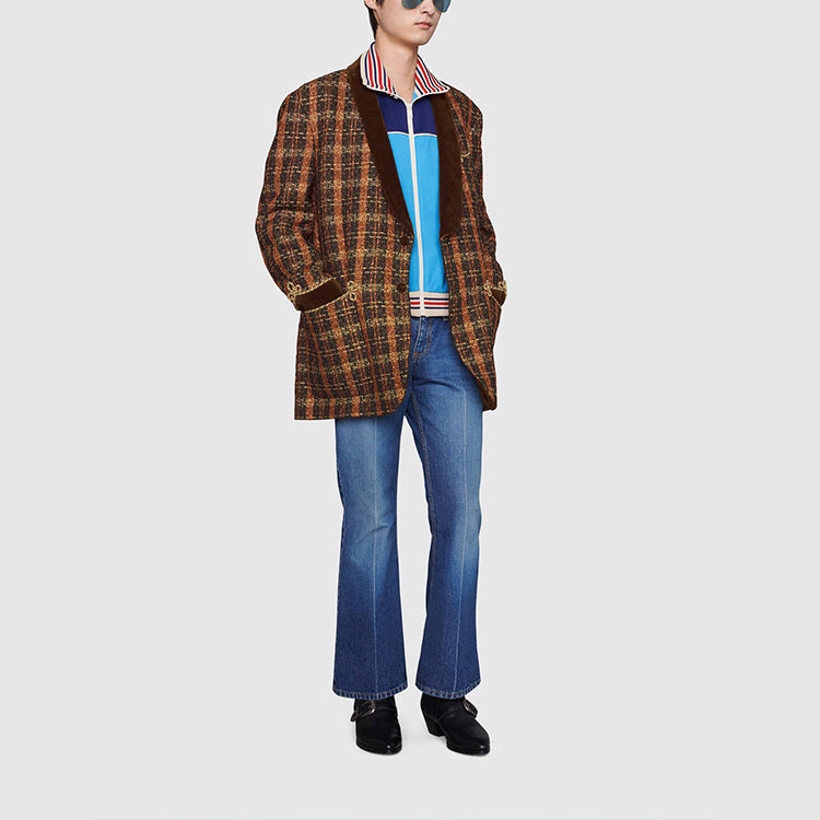 Gucci Technical Jersey Zip-Up Jacket With Web 'Blue' 645206-XJC5N-4233 - 2