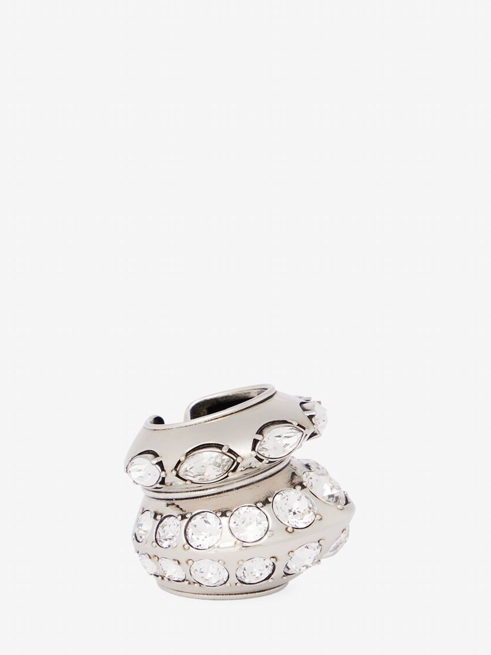 Women's Jewelled Accumulation Ring in Antique Silver - 2