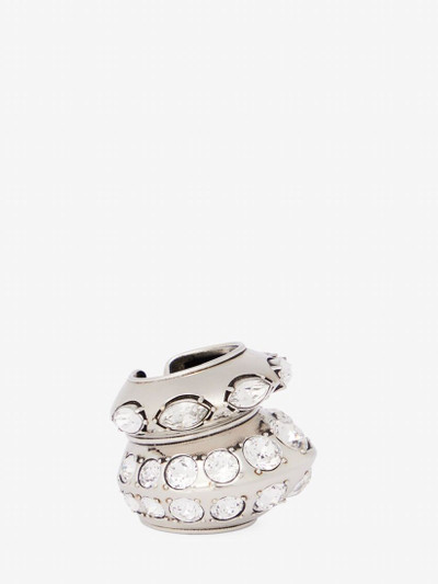 Alexander McQueen Women's Jewelled Accumulation Ring in Antique Silver outlook