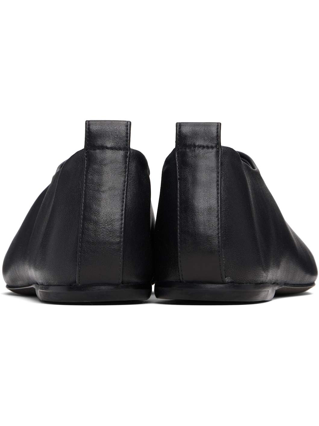 Black Square Toe Loafers - 2