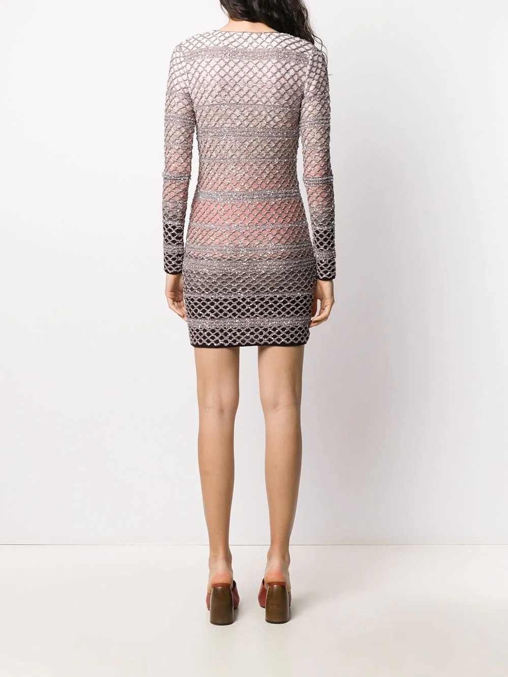 glitter knit layered dress - 4