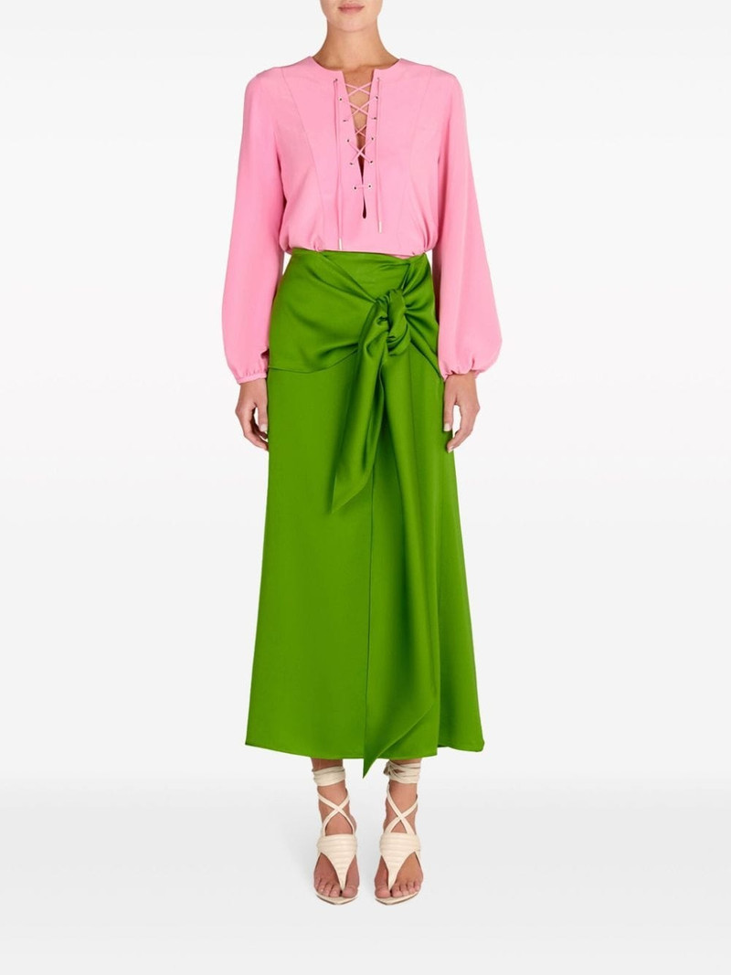 SILVIA TCHERASSI lace-up silk shirt outlook