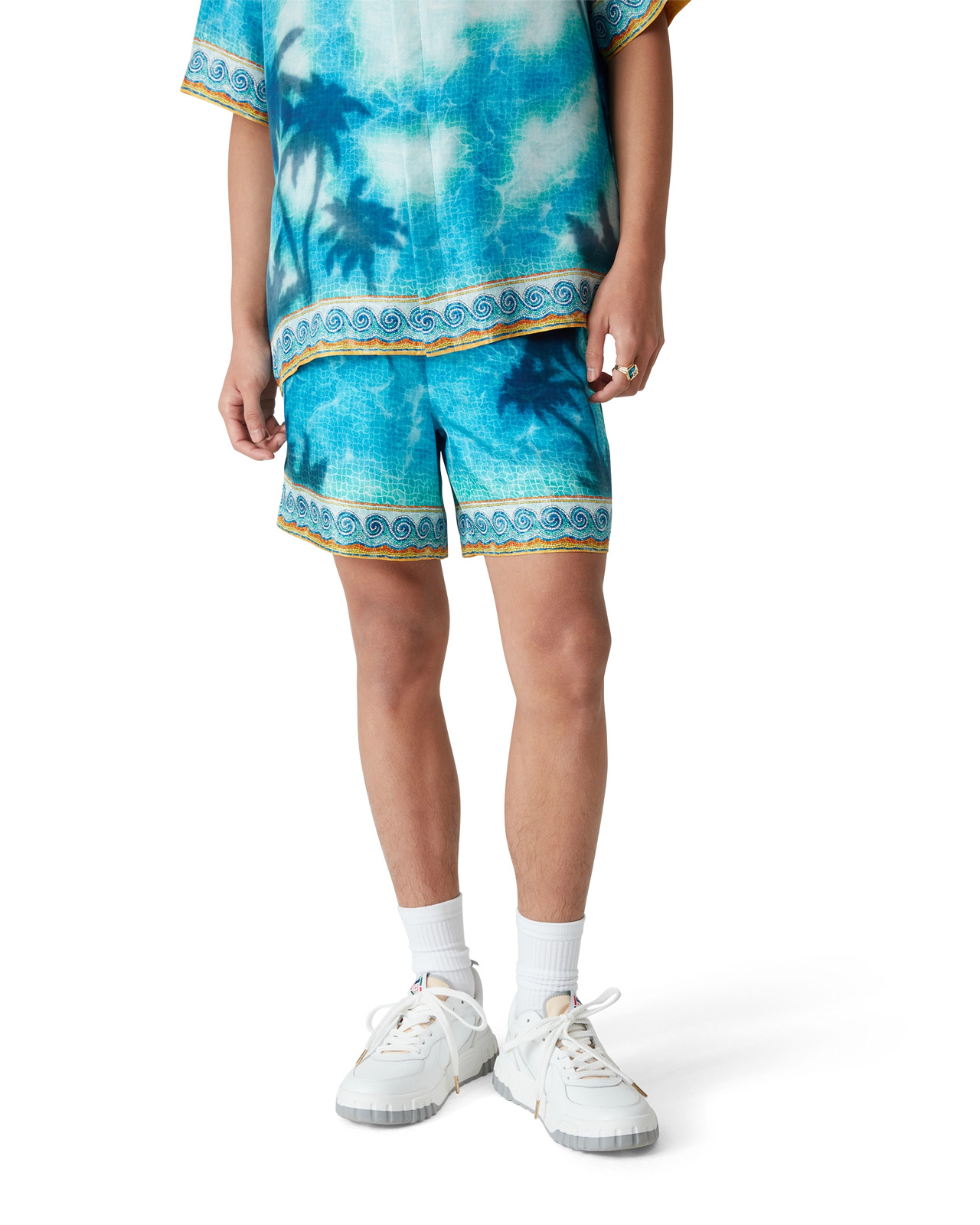 Caustics Emblem Silk Shorts | Casablanca Paris - 4