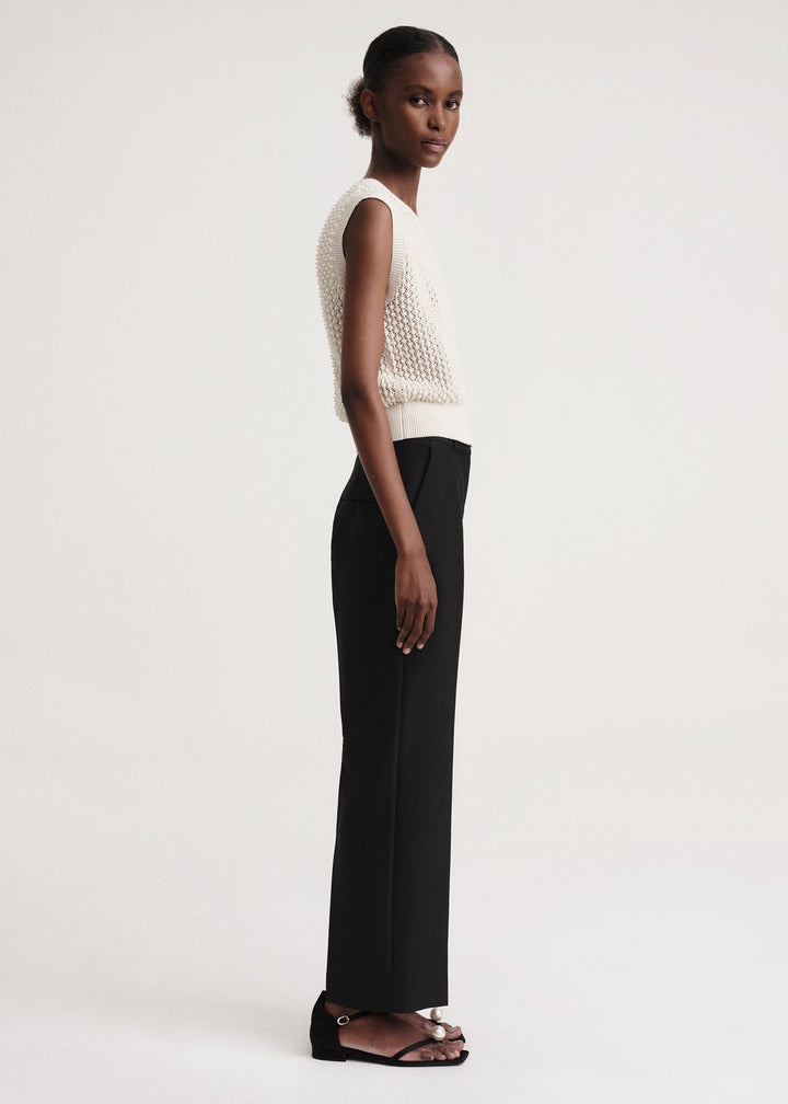 Cropped wool suit trousers black - 3