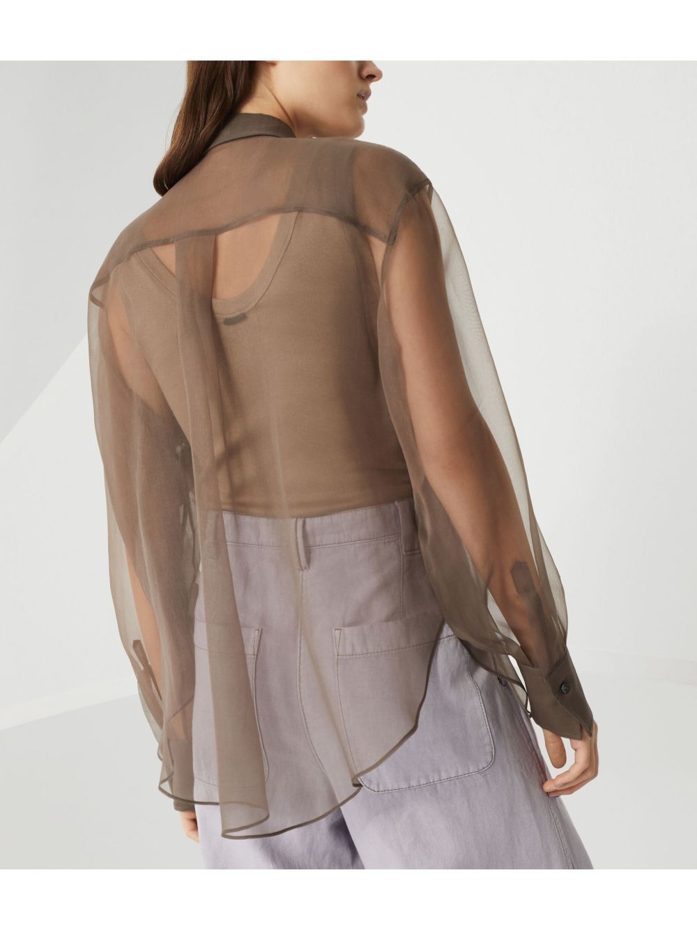 leaf-appliqué shirt - 4