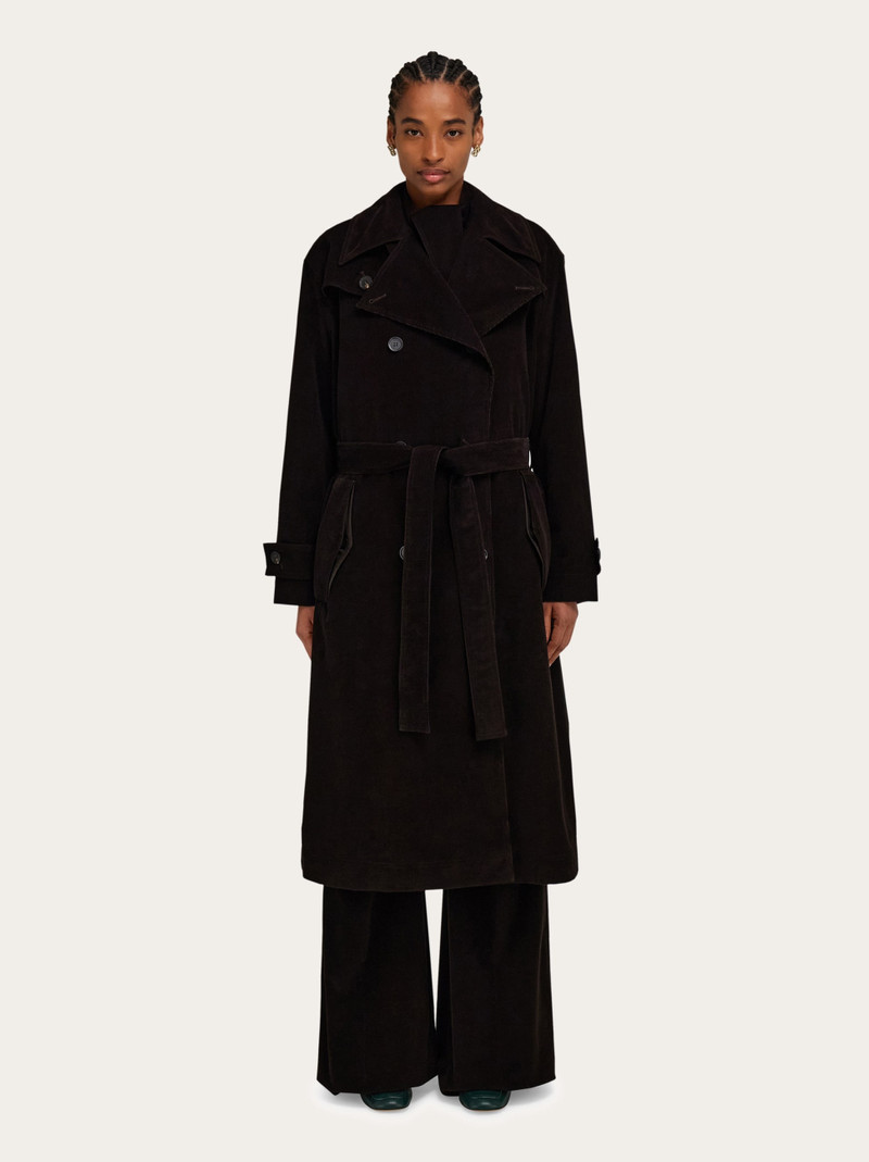 FERRAGAMO Corduroy trench outlook