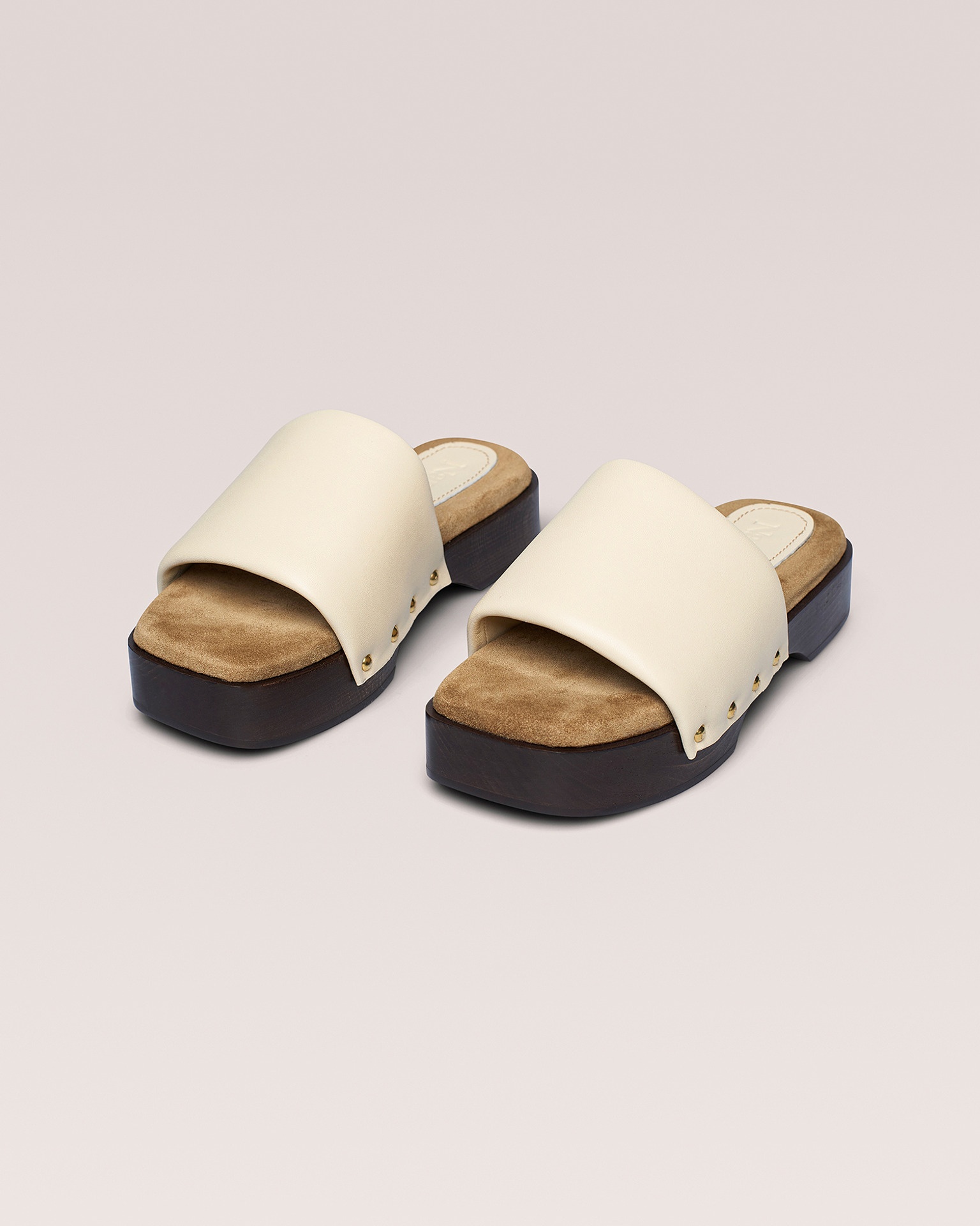 STEFFLON - Leather and suede sandals - Creme - 3