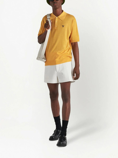 Prada embroidered-logo polo shirt outlook