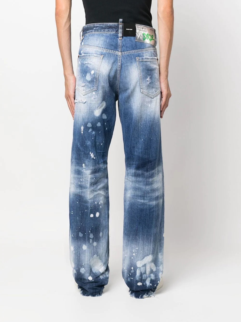 straight-leg distressed jeans - 4