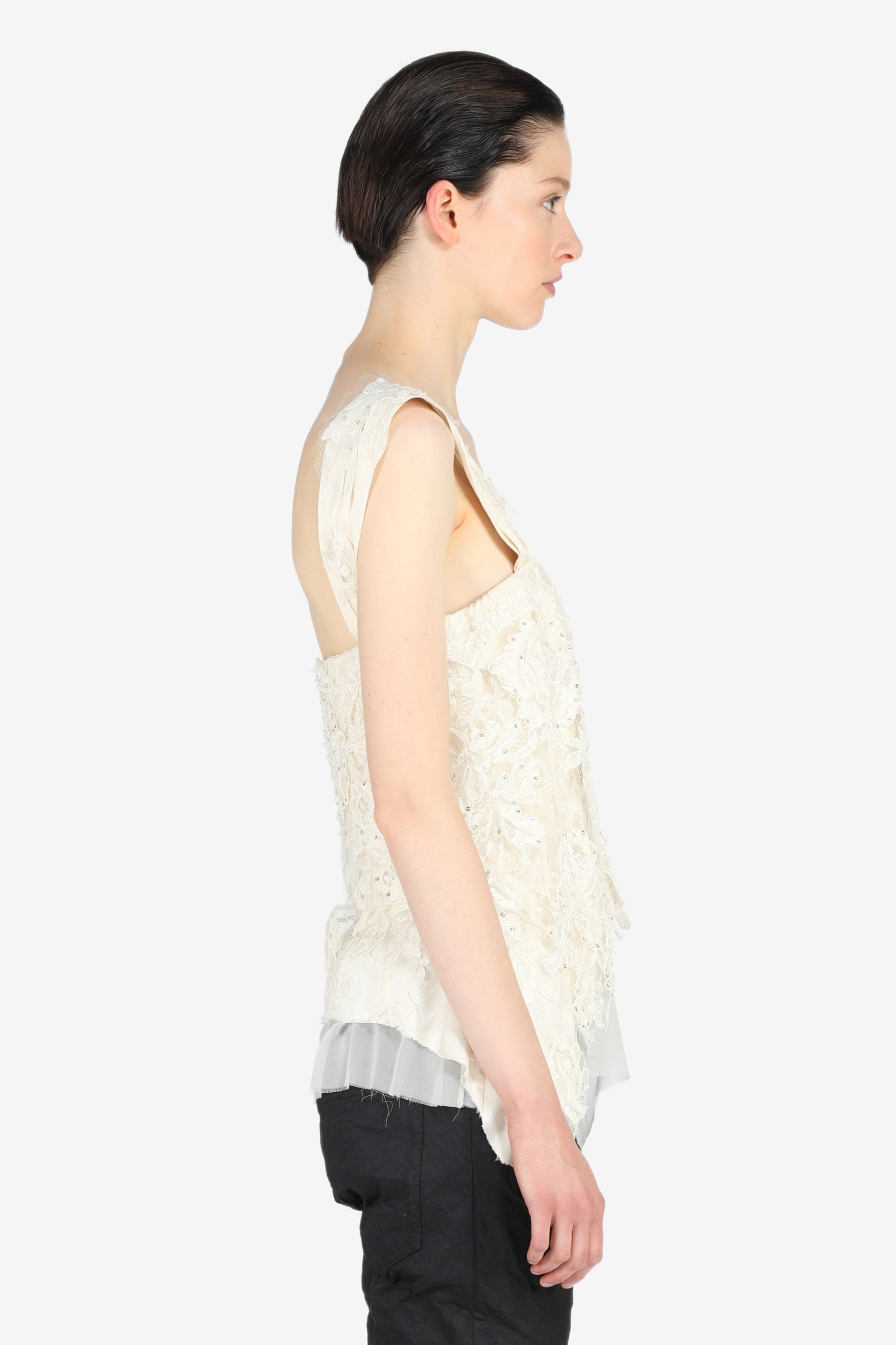 CRYSTAL-EMBELLISHED LACE TOP - 3