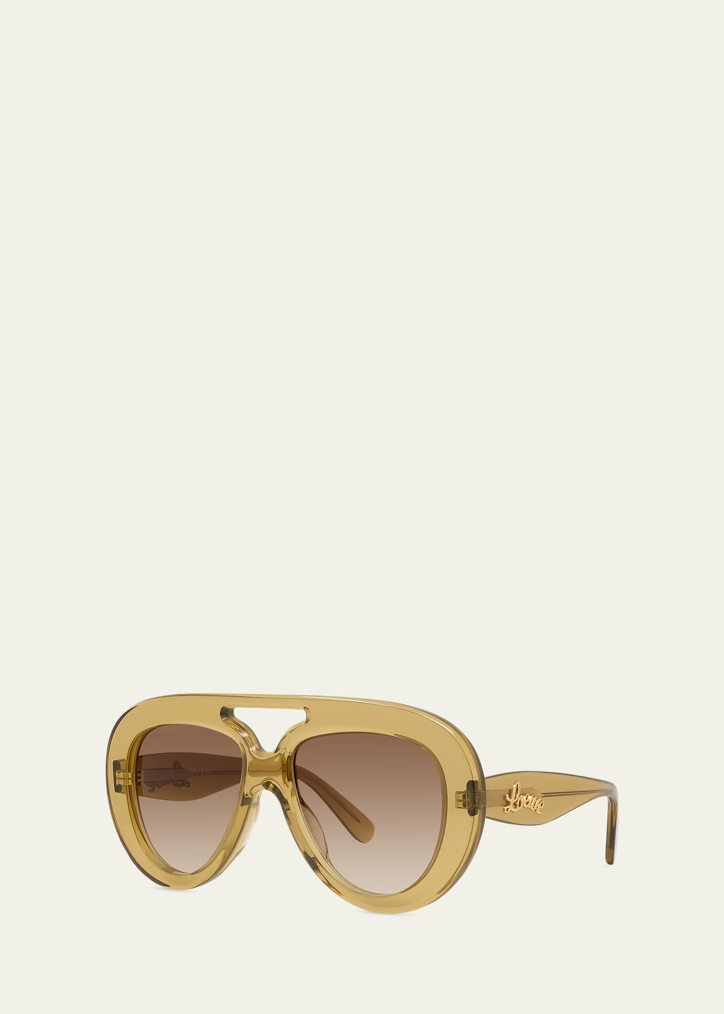 Curvy Logo-Print Acetate Aviator Sunglasses - 2