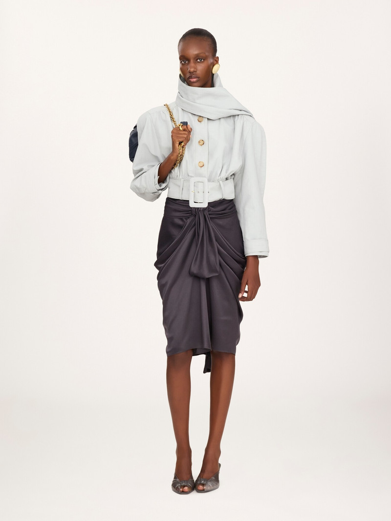 Chloé CROPPED SCARF JACKET IN A LINEN-COTTON MIX outlook