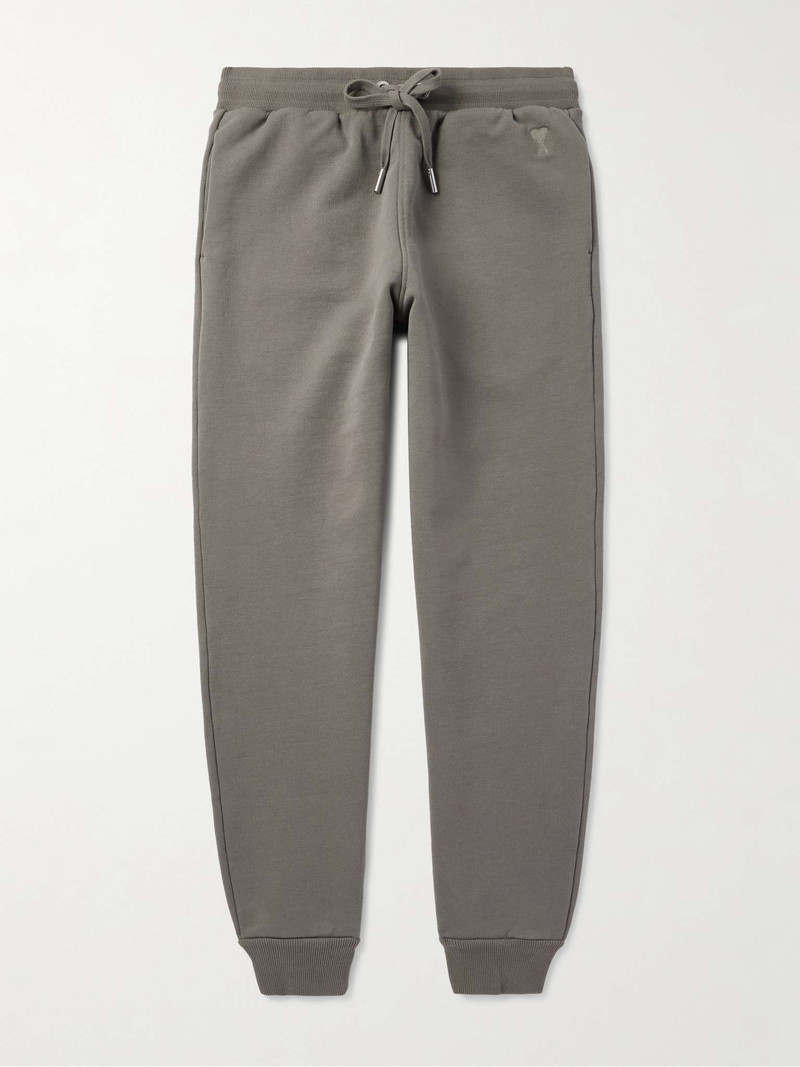 Tapered Logo-Embroidered Organic Cotton-Jersey Sweatpants - 1