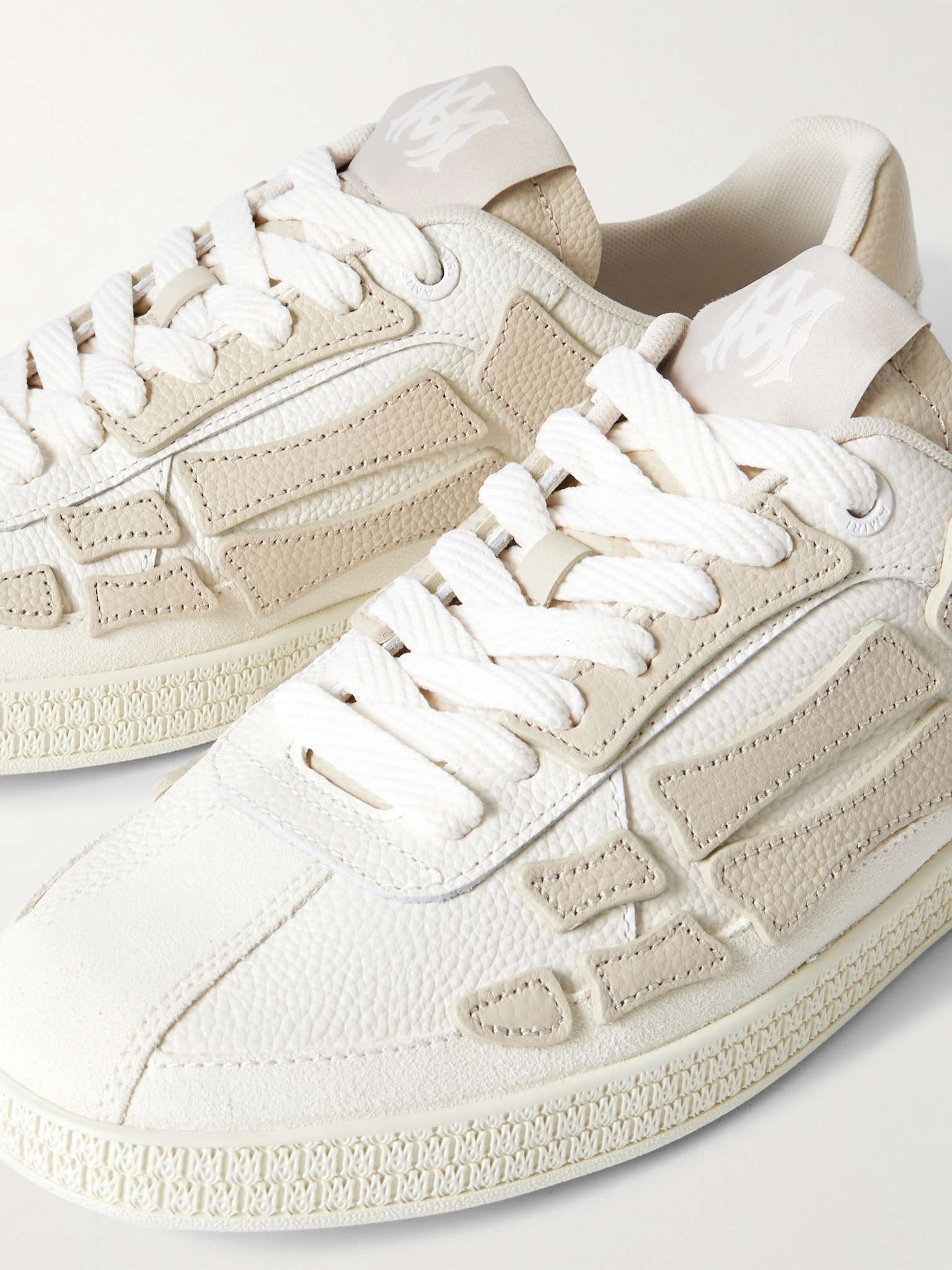 Pacific Bones Appliquéd Suede and Full-Grain Leather Sneakers - 5