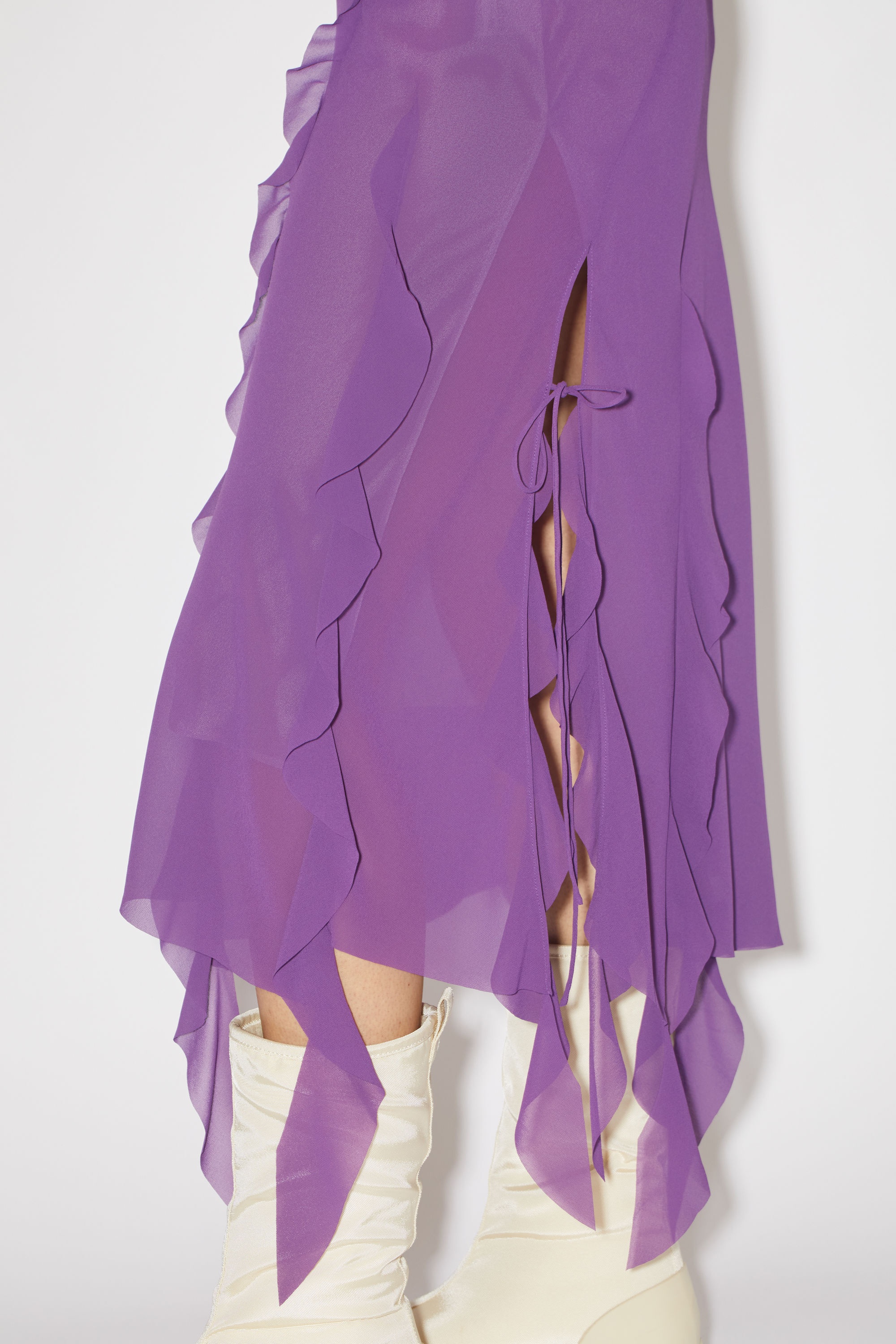 Chiffon ruffle dress - Violet purple - 5