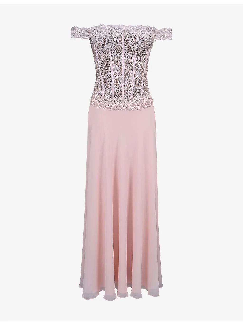 Nerina Lace-Trim Georgette Maxi Dress - 1