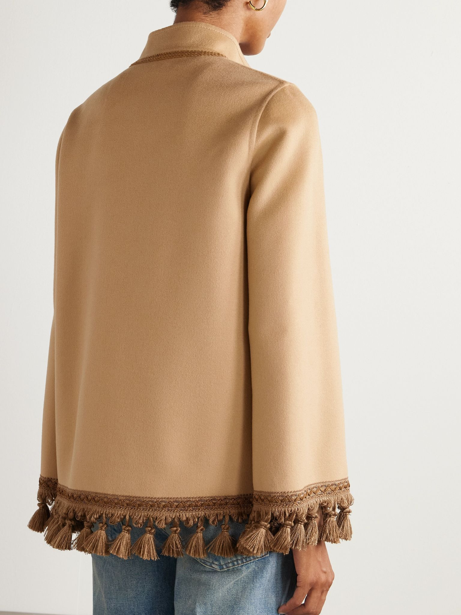 Tasseled wool and cashmere-blend jacket Tan - 3