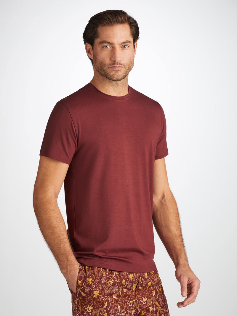 Men's T-Shirt Basel Micro Modal Stretch Burgundy - 3