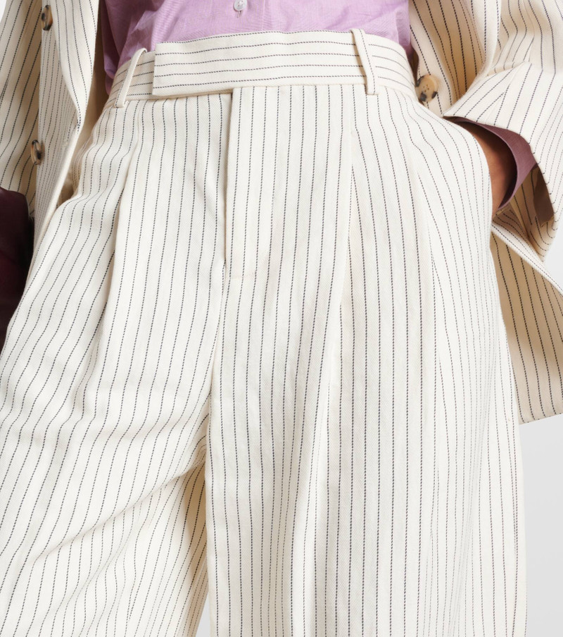 Mid-rise cotton and linen wide-leg pants 4