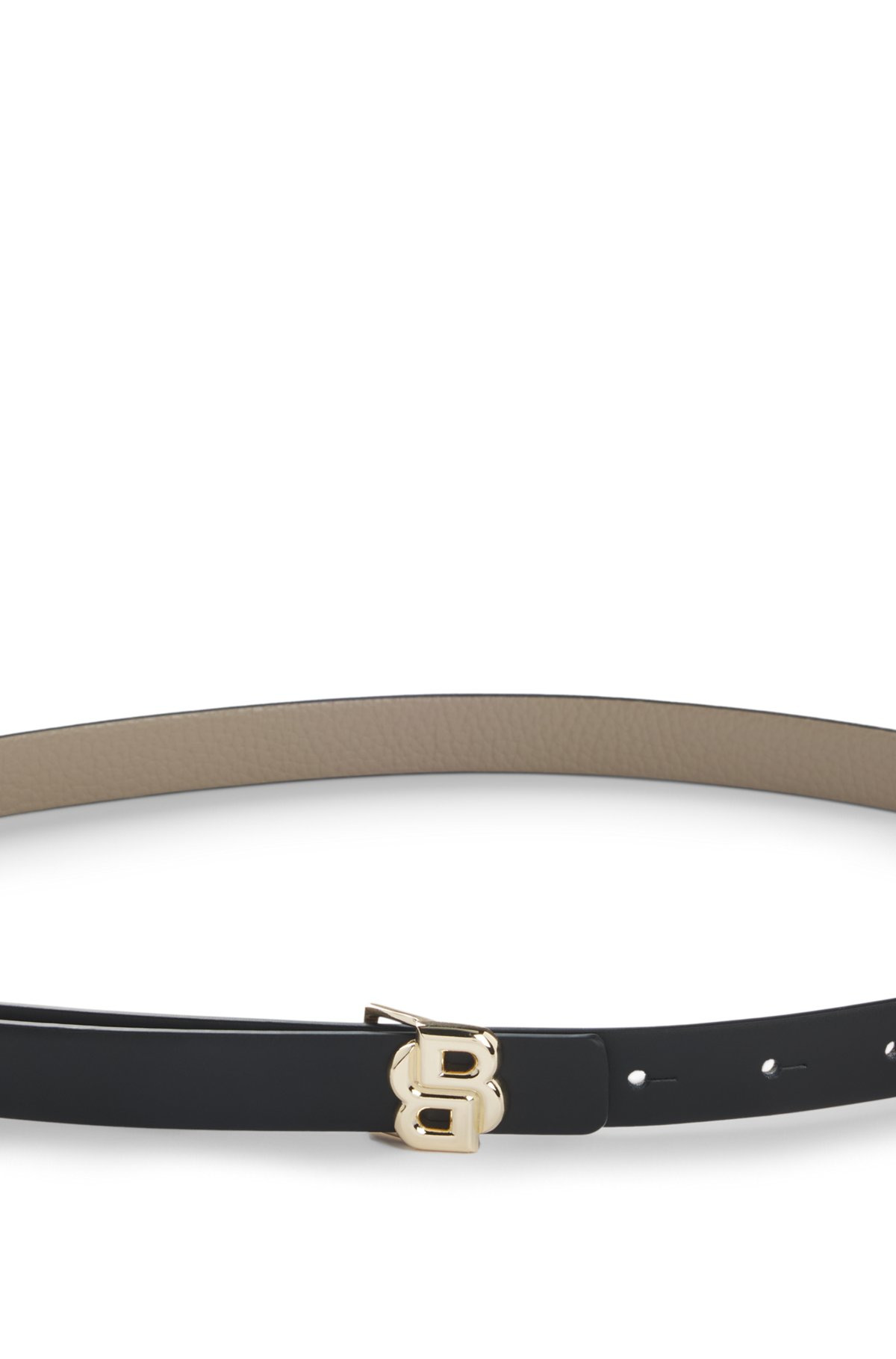 REVERSIBLE LEATHER BELT WITH MONOGRAM BUCKLE - 4