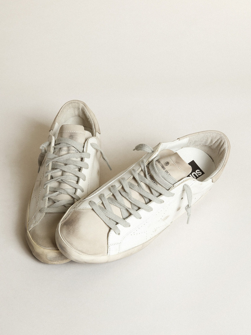 Golden Goose Men's Super-Star with perforated star and ice-gray heel tab outlook