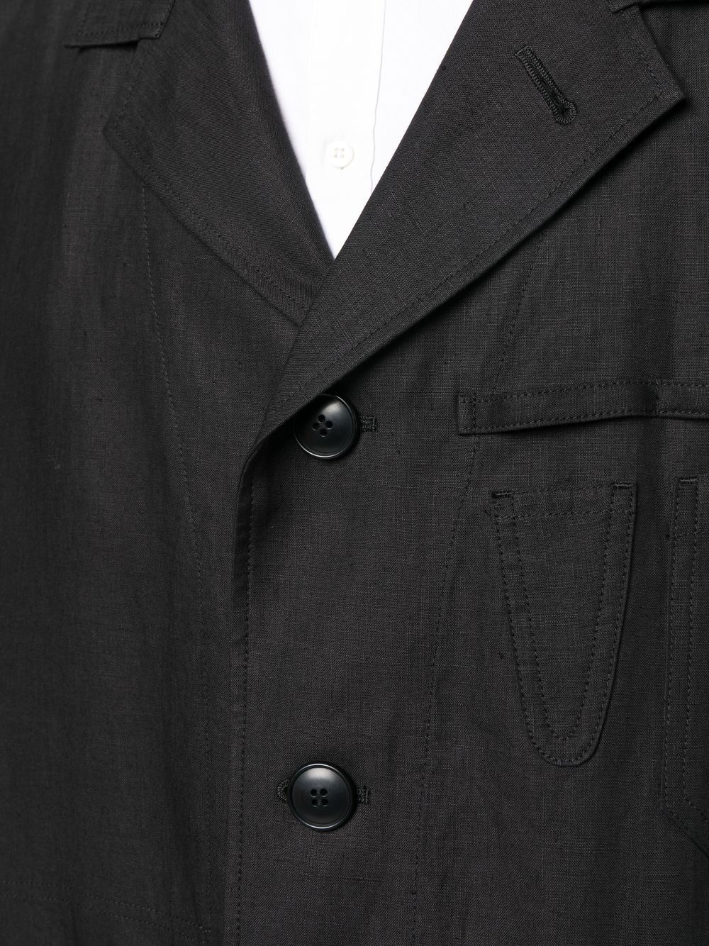 single-breasted button-fastening coat - 5